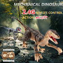 Brinquedos de dinossauro de controle remoto crianças rc caminhada elétrica jurássico simulação de dinossauro brinquedo velociraptor com luz led e rugido