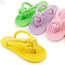 Pet Dog Chew Knot Toy Cotton Rope Slippers Pet Toy Cleaning Teeth  Bite Resistant Chew Puppy Toy Dogs Accessories